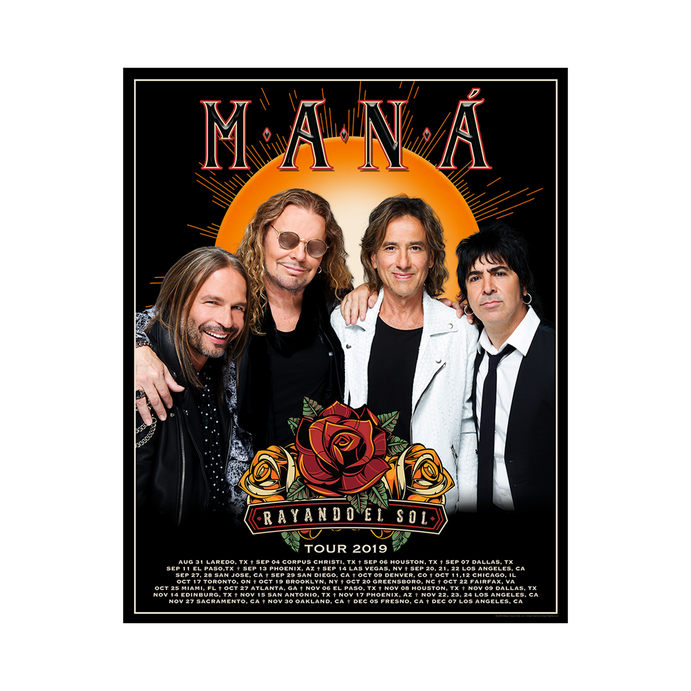 Rayando El Sol Tour Poster Maná Official Store